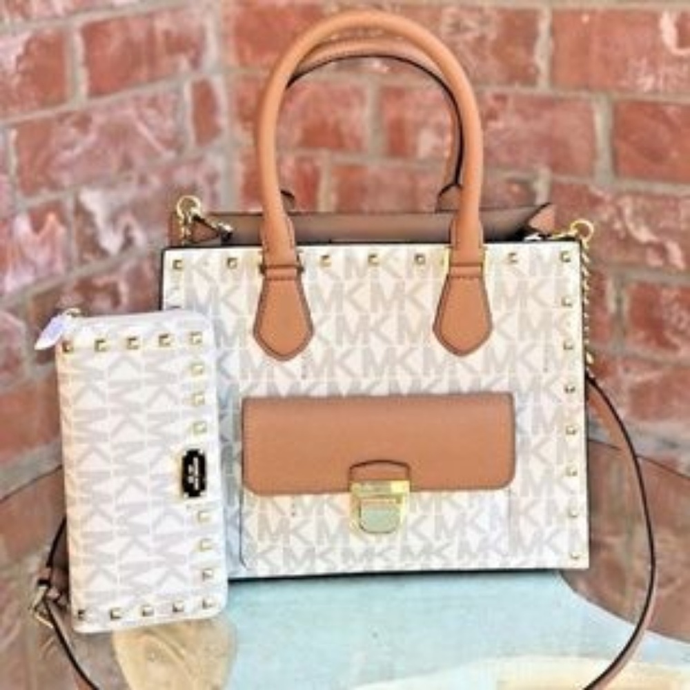 Michael Kors Bridgette Studded Tote & Wallet Set - Picture 1 of 6